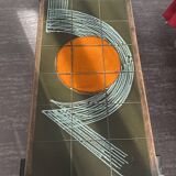 Table basse céramique bois style Vallauris