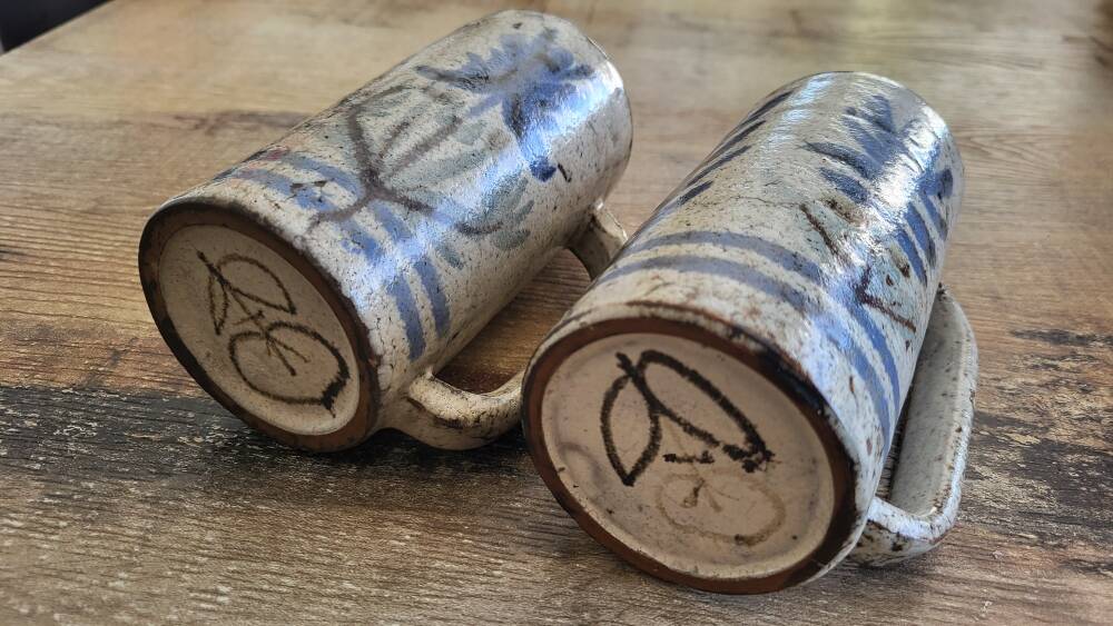 Pair of mugs Gustave Reynaud-ceramics Le Mûrier- 1950s/60s