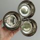 Silver stainless steel three-part serving platter