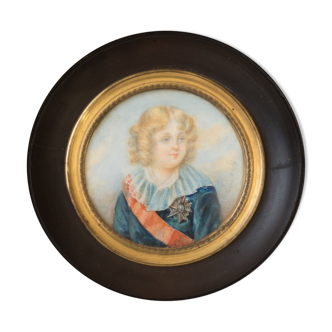 Miniature portrait of Napoleon II called "the eagle" at the end of 19th century