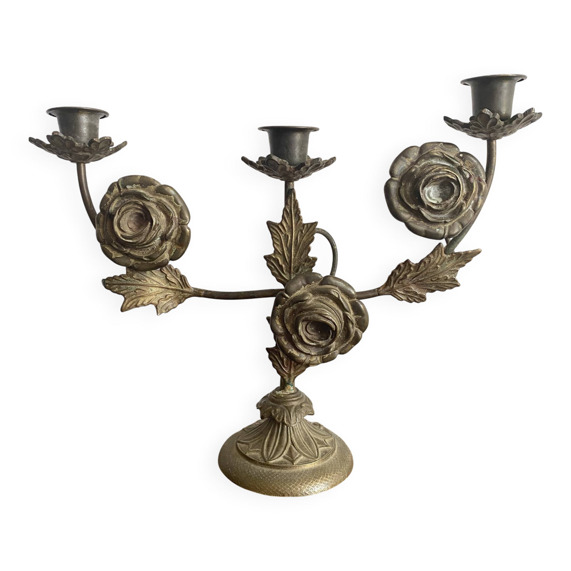 Antique 3-light 19th century candlestick