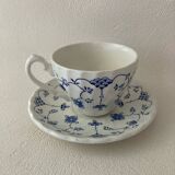 Myott Meakin England Blue Cup Saucer and Milk Jug