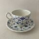 Myott Meakin England Blue Cup Saucer and Milk Jug