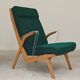 Paire de fauteuils ULUV bois et tissu vert bouclette