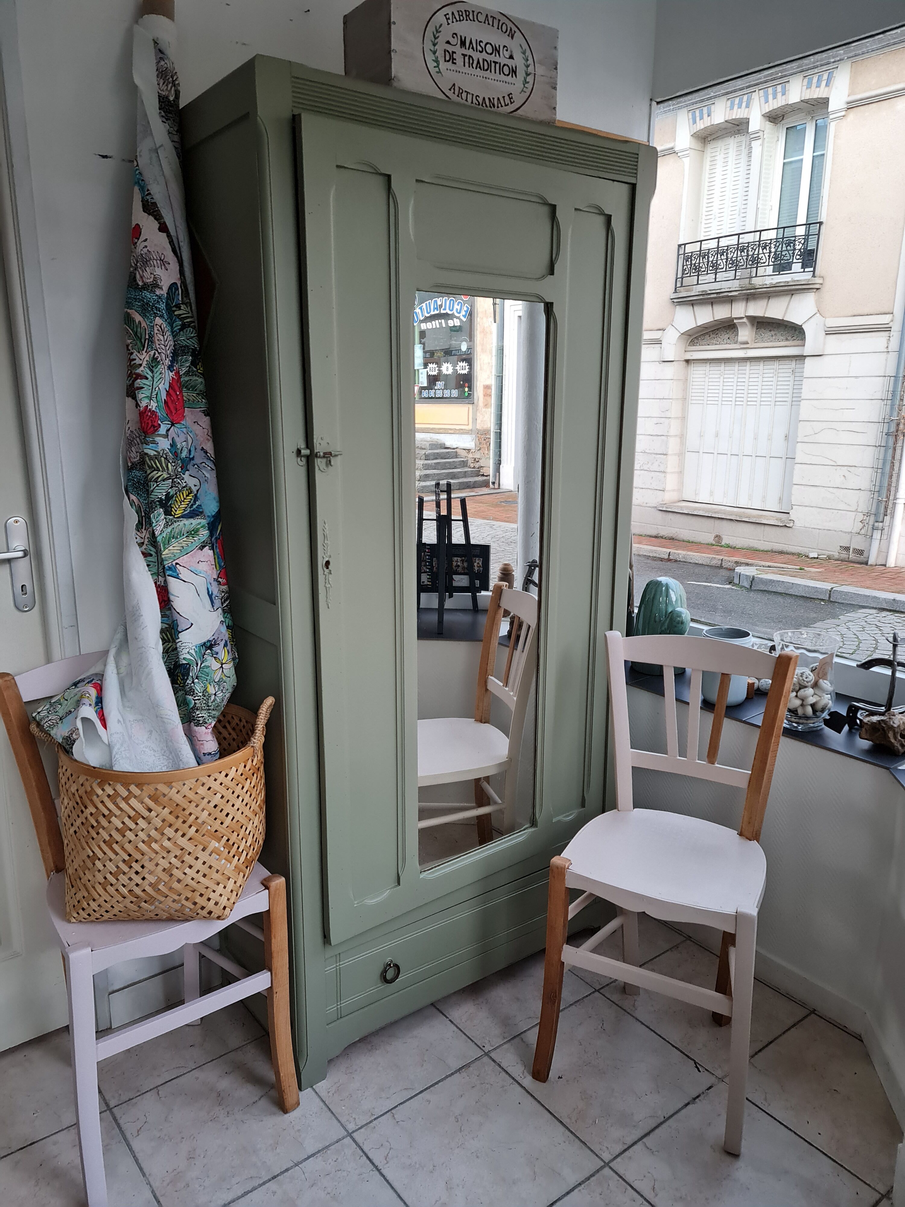 Grey green parisian wardrobe