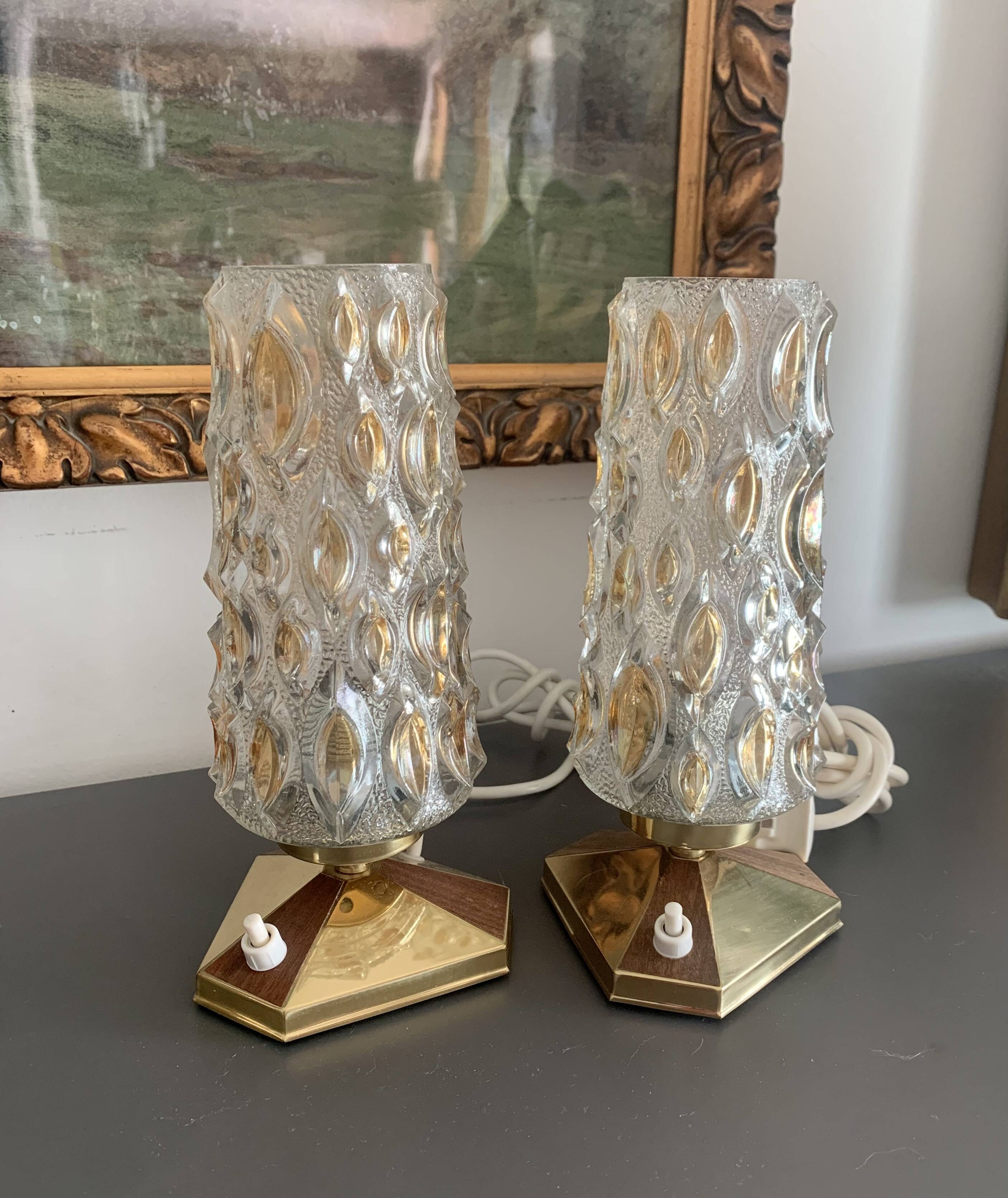 Paire de lampes de chevet, années 60/70