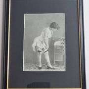 Original photogravure on glossy paper, Model in stockings and shoes 1900