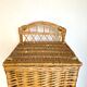 Vintage braided wicker bread hutch