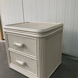 Vintage Rattan, Bamboo Night Stand Off-White, 70/80s