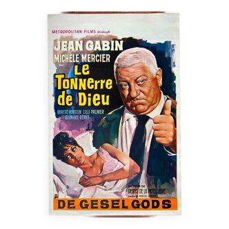 Affiche cinéma originale "Le Tonnerre de Dieu" Jean Gabin, Michèle Mercier 36x54cm 1965