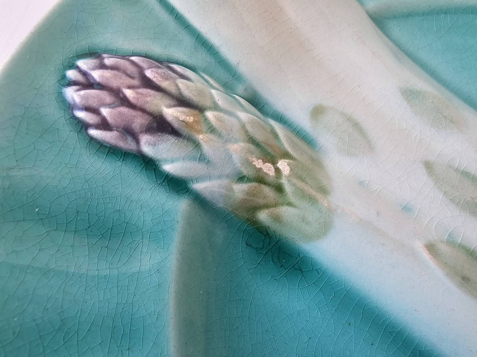 Asparagus plate Lunéville Keller and Guérin - Art Nouveau