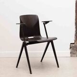 Galvanitas S22 ebony and black chair with armrests