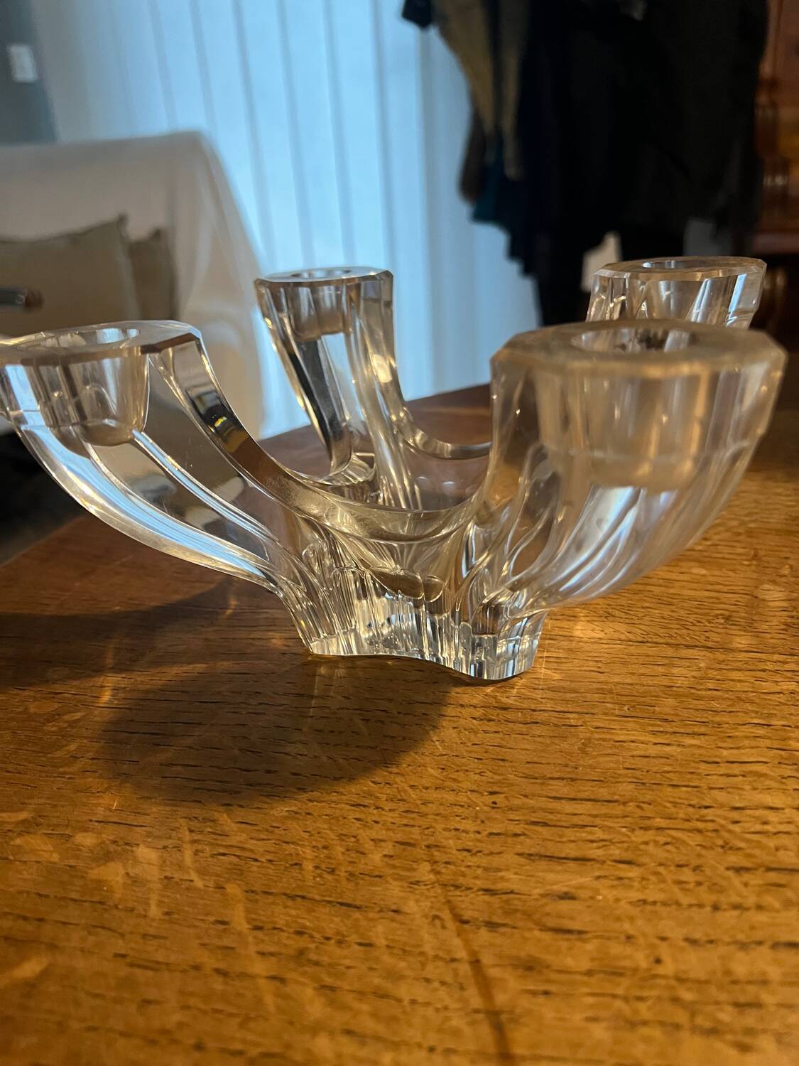Signed crystal candle holder
