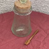 Olive or pickle jar in Biot bubble glass, hand-blown