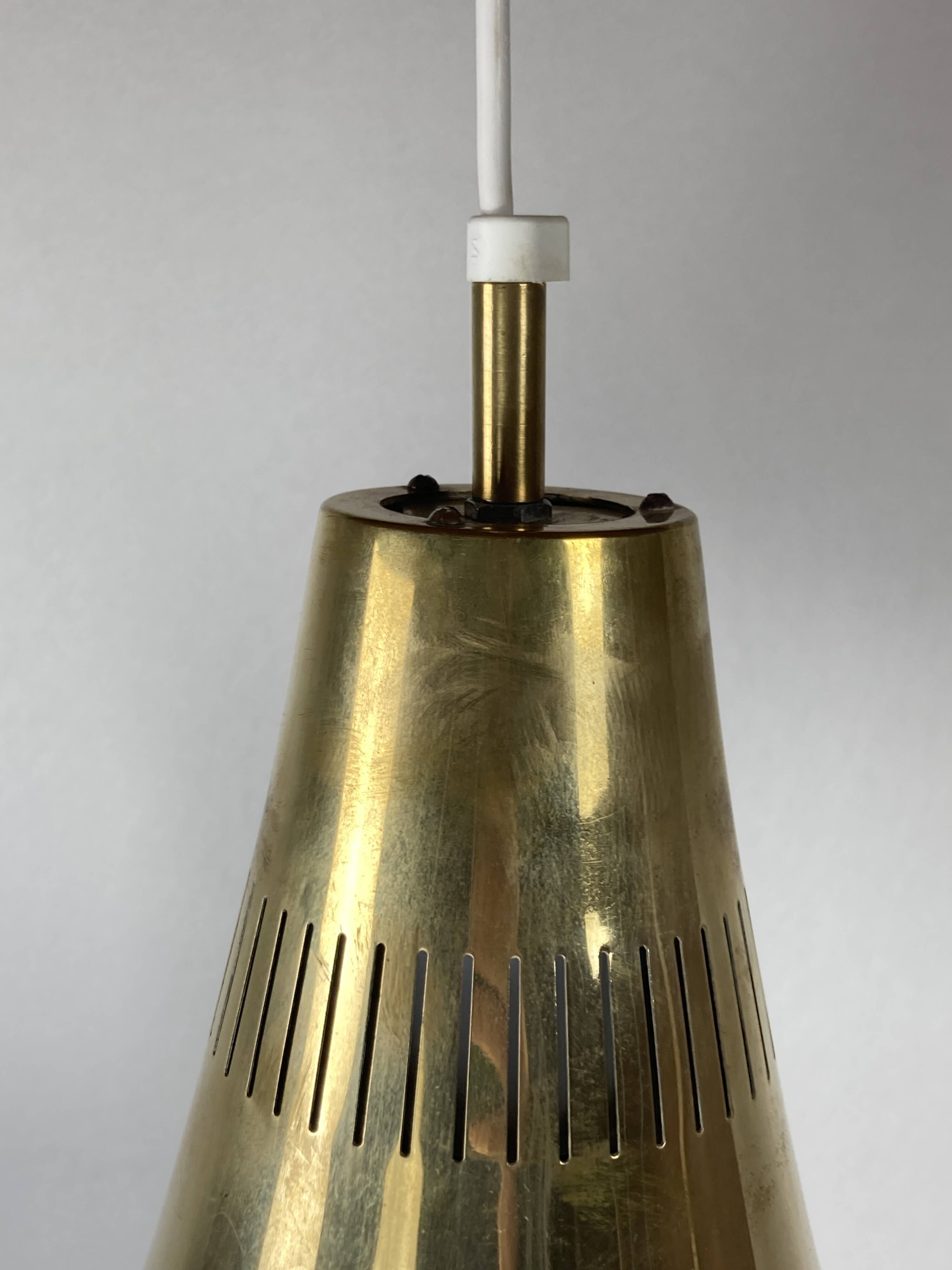 Scandinavian brass hanging pendant lamp by Hans Agne Jakobsson, Sweden 1960s