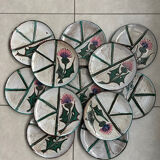 Set of 12 fondue plates "Chardon" Vallauris