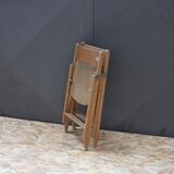 Pair of wooden folding chairs