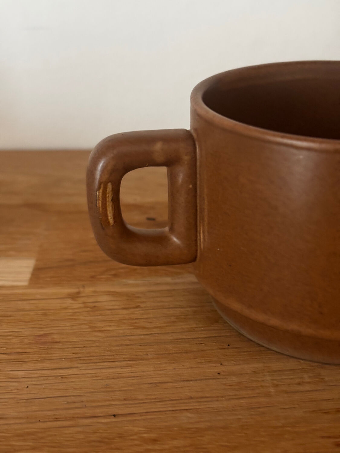 Vintage brown bistro cup duo large size