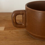 Vintage brown bistro cup duo large size