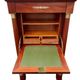 Empire secretary with white marble top in mahogany and brass, 6 drawers.