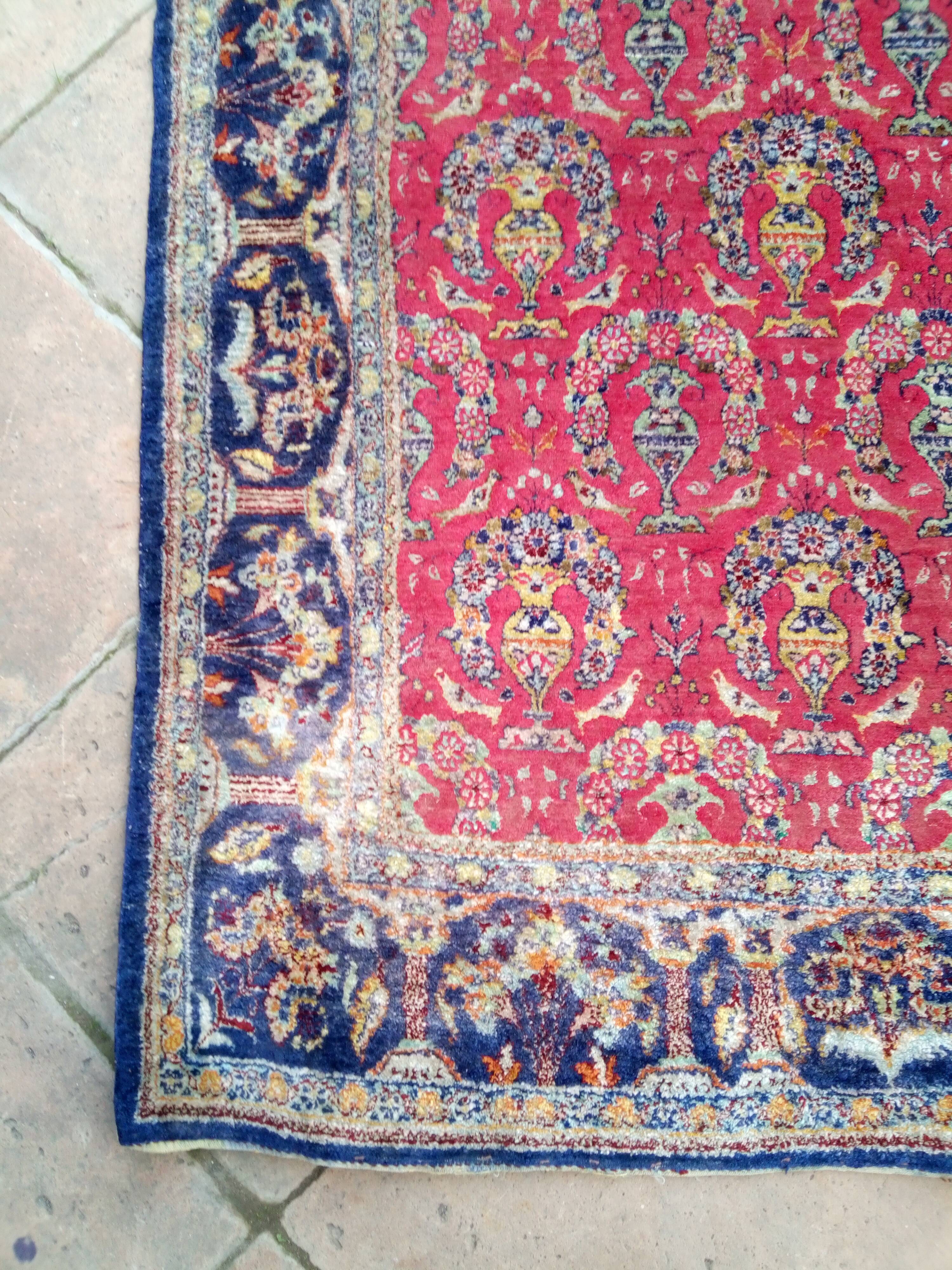Persian carpet, silk ghoum 168 x 106