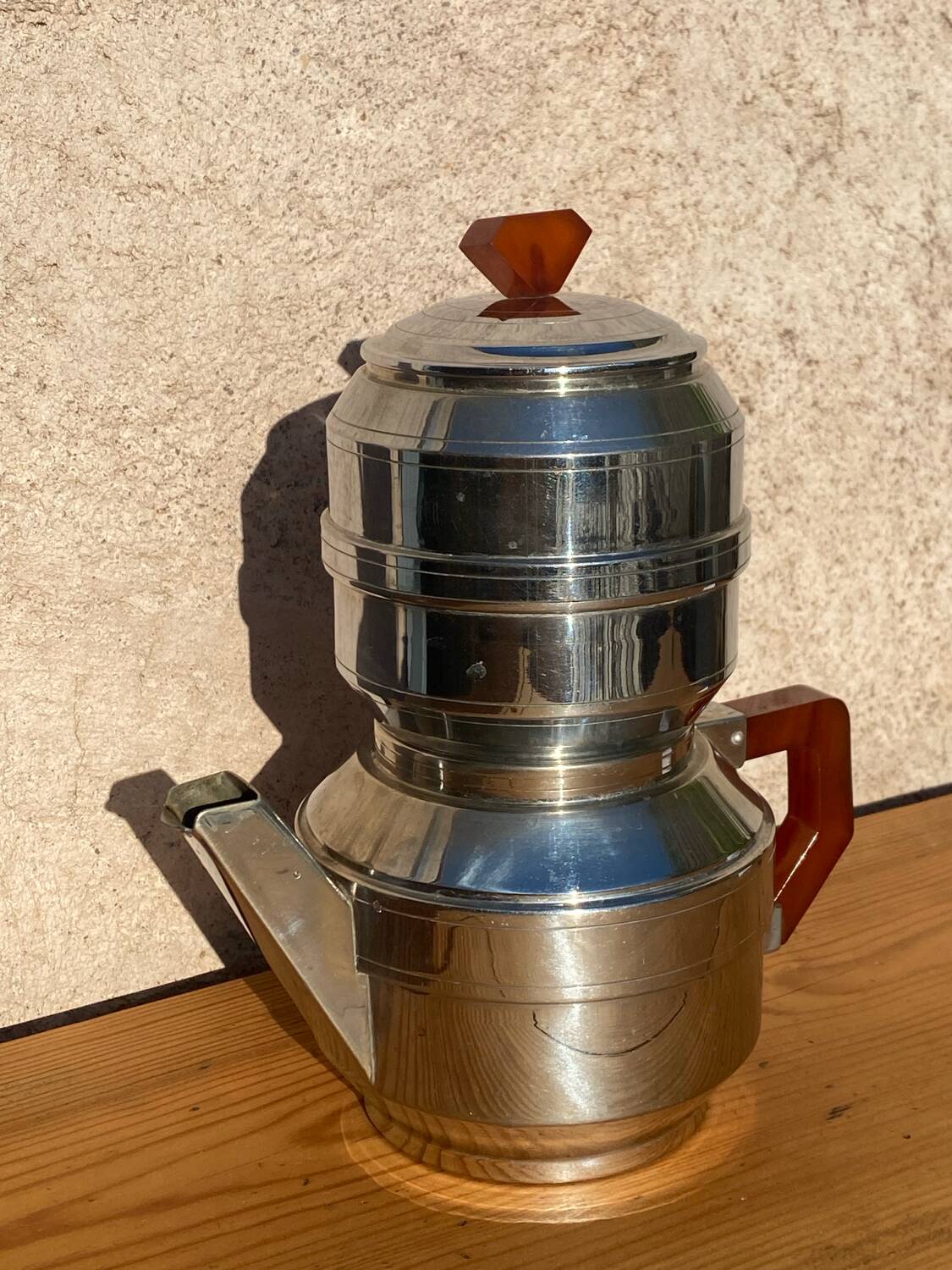 SFAMOKA chrome metal coffee maker