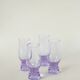 Set of 6 lilac cocktail glasses, Italian design, 1980.