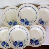 Set of 6 vintage soup plates from Grimaud Strasbourg, Poitiers model, porcelain