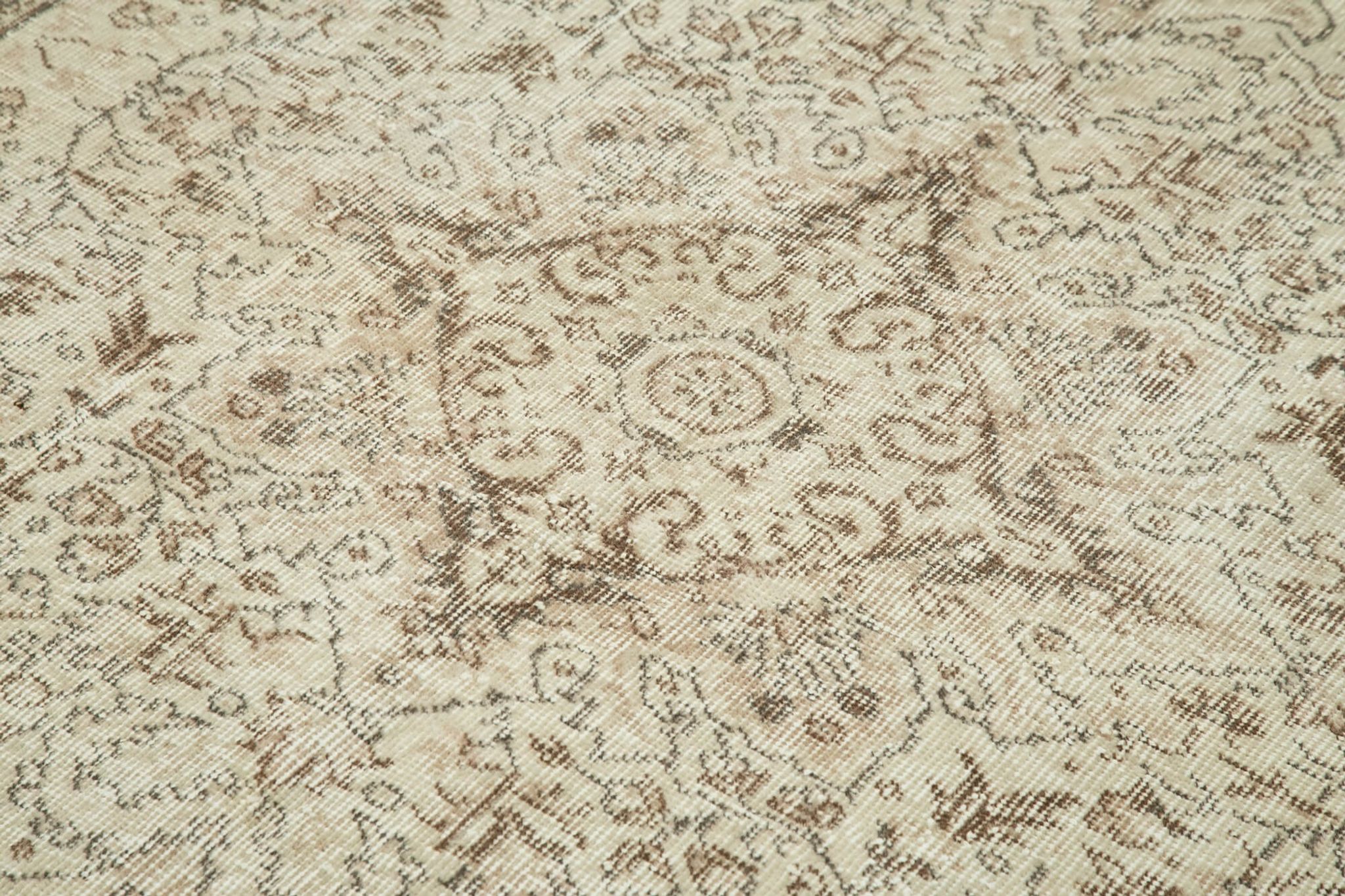 Tapis beige turc en laine tissé à la main 165 cm x 267 cm