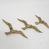 Set of three brass wall objects - birds, The Netherlands, 1960's