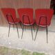 Chaises vintage skaï rouge