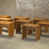Series of eight stools Les Arcs Charlotte Perriand