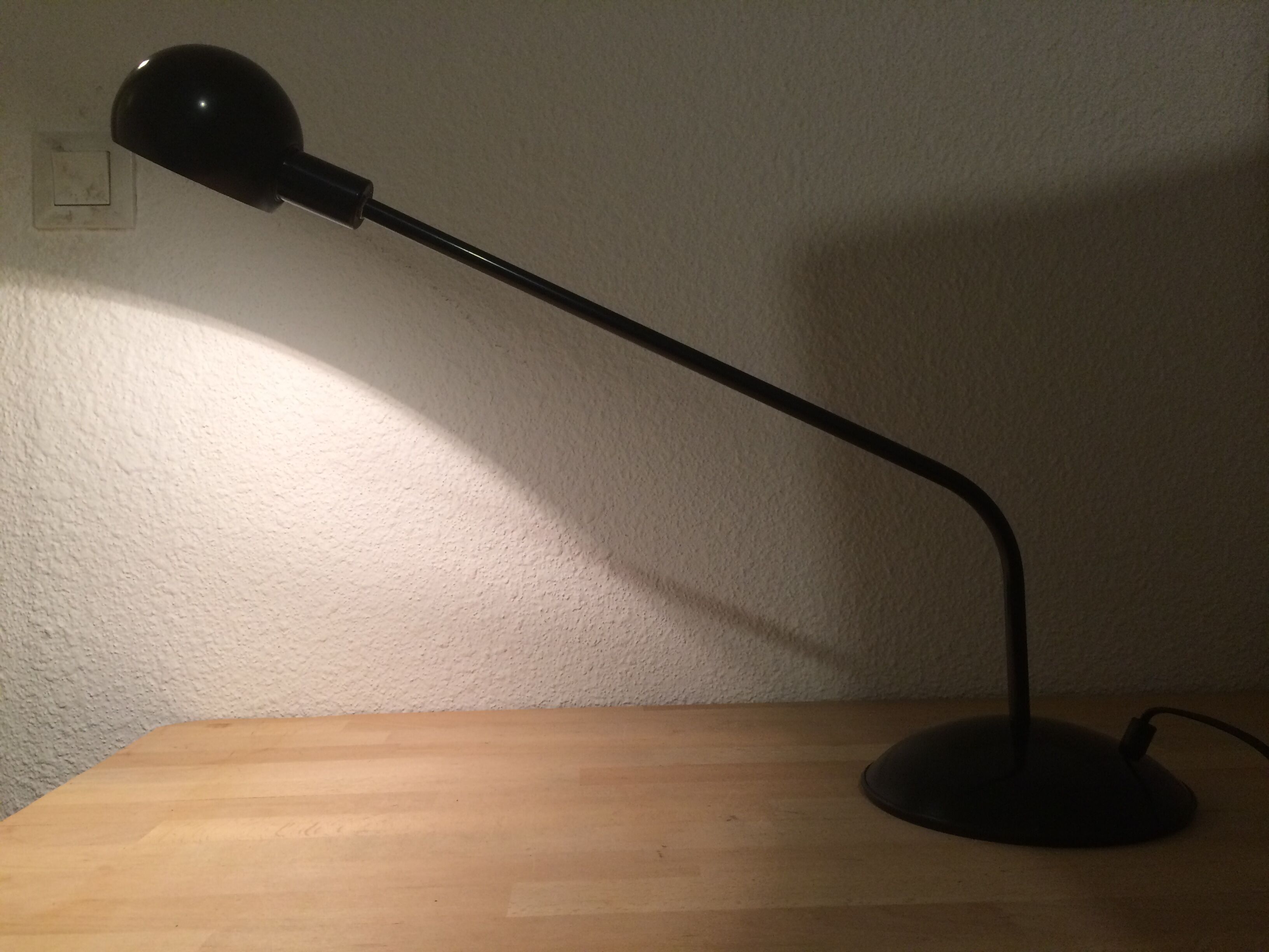 Black 70s/80s eyeball desk lamp