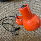 Vintage desk lamp Targetti Sankey, orange articulated lamp