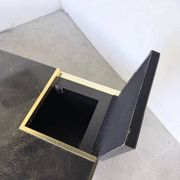 "Rizzo" lacquered and brass coffee-bar table from the 1970s.
