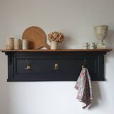 Oak shelf coat rack