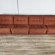 1970s modular armchairs in red fabric