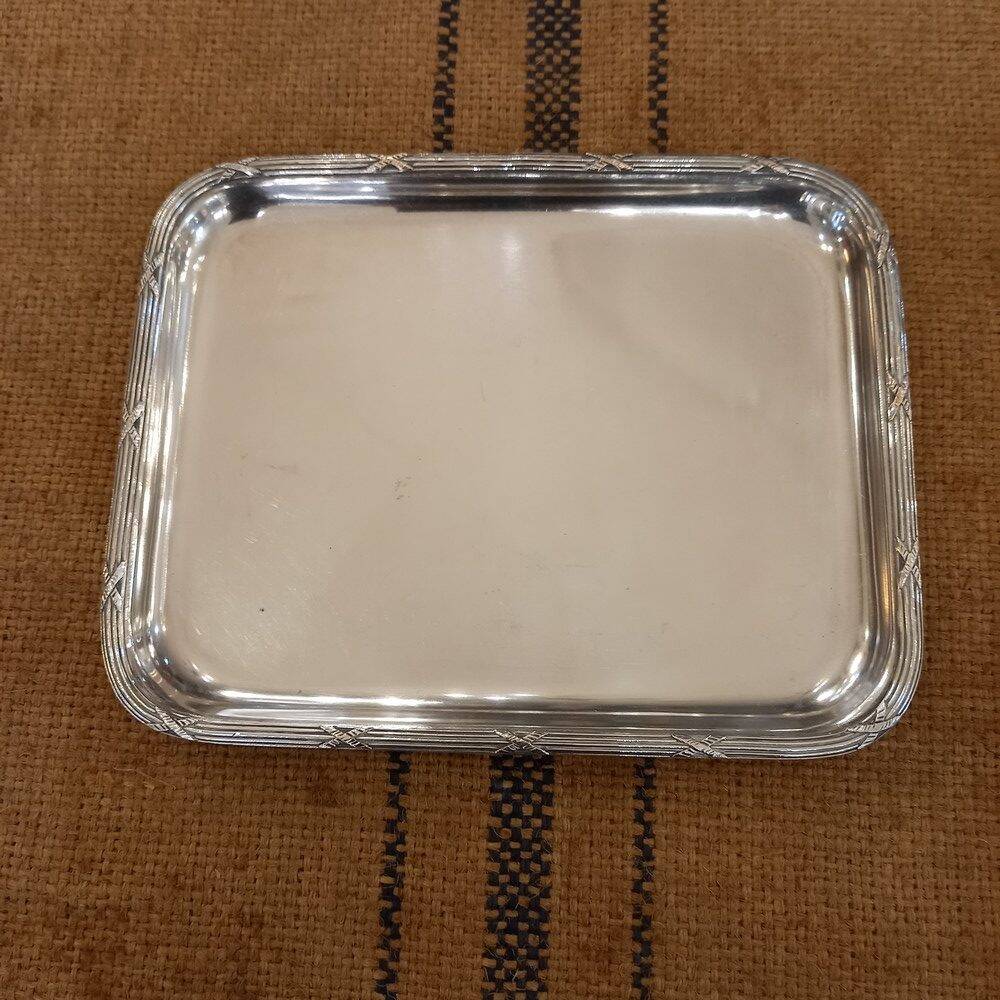 Small silver metal tray