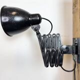 Applique murale industrielle noire à ciseaux, années 1950