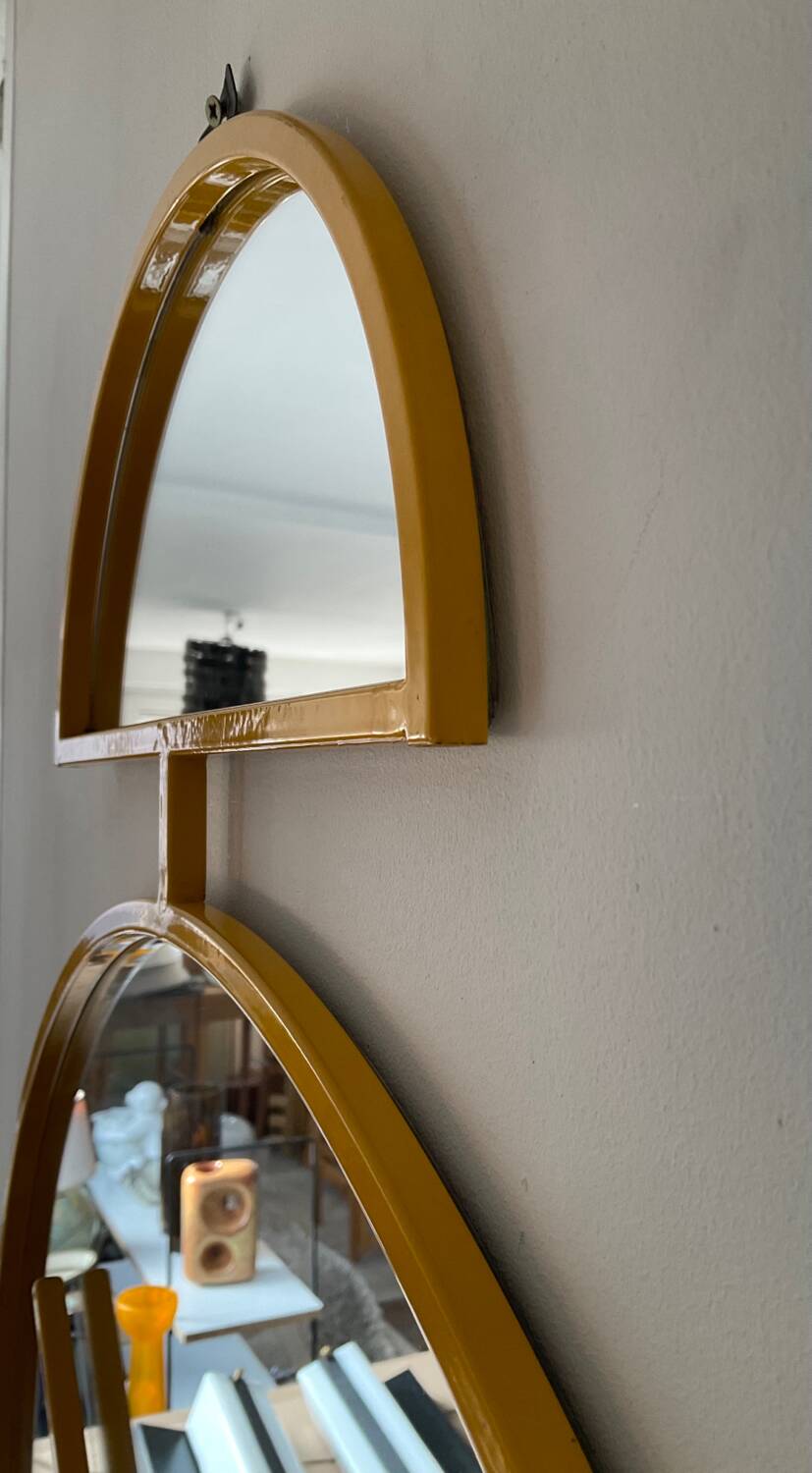 Large vintage Pilm Italy mirror in yellow metal