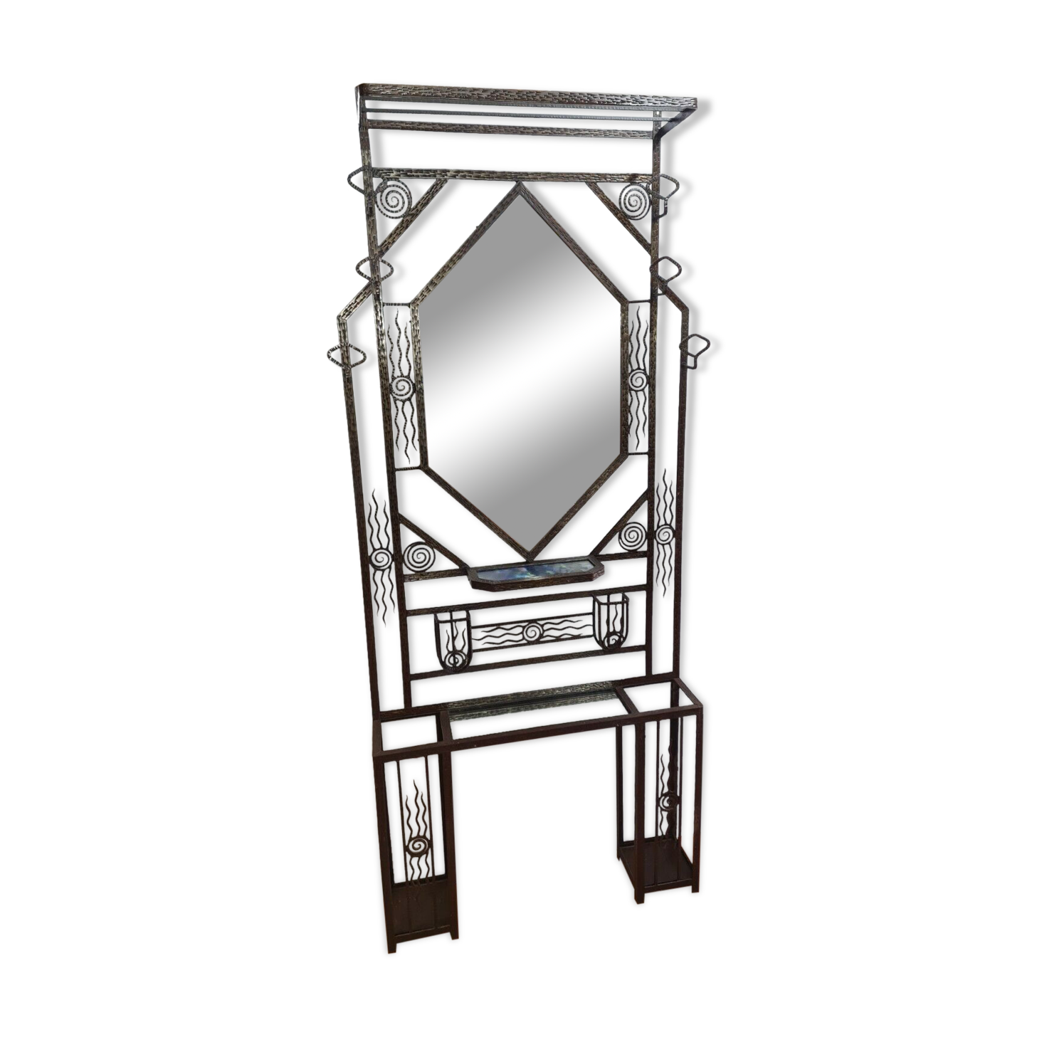 Wrought iron cloakroom art deco style