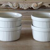 4 vintage ramekins in white ceramic