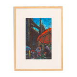 Street scene in London, Aquarelle on Paper, 59 x 78 cm