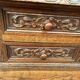 Desk with tiered secret drawer in solid oak Louis XIII