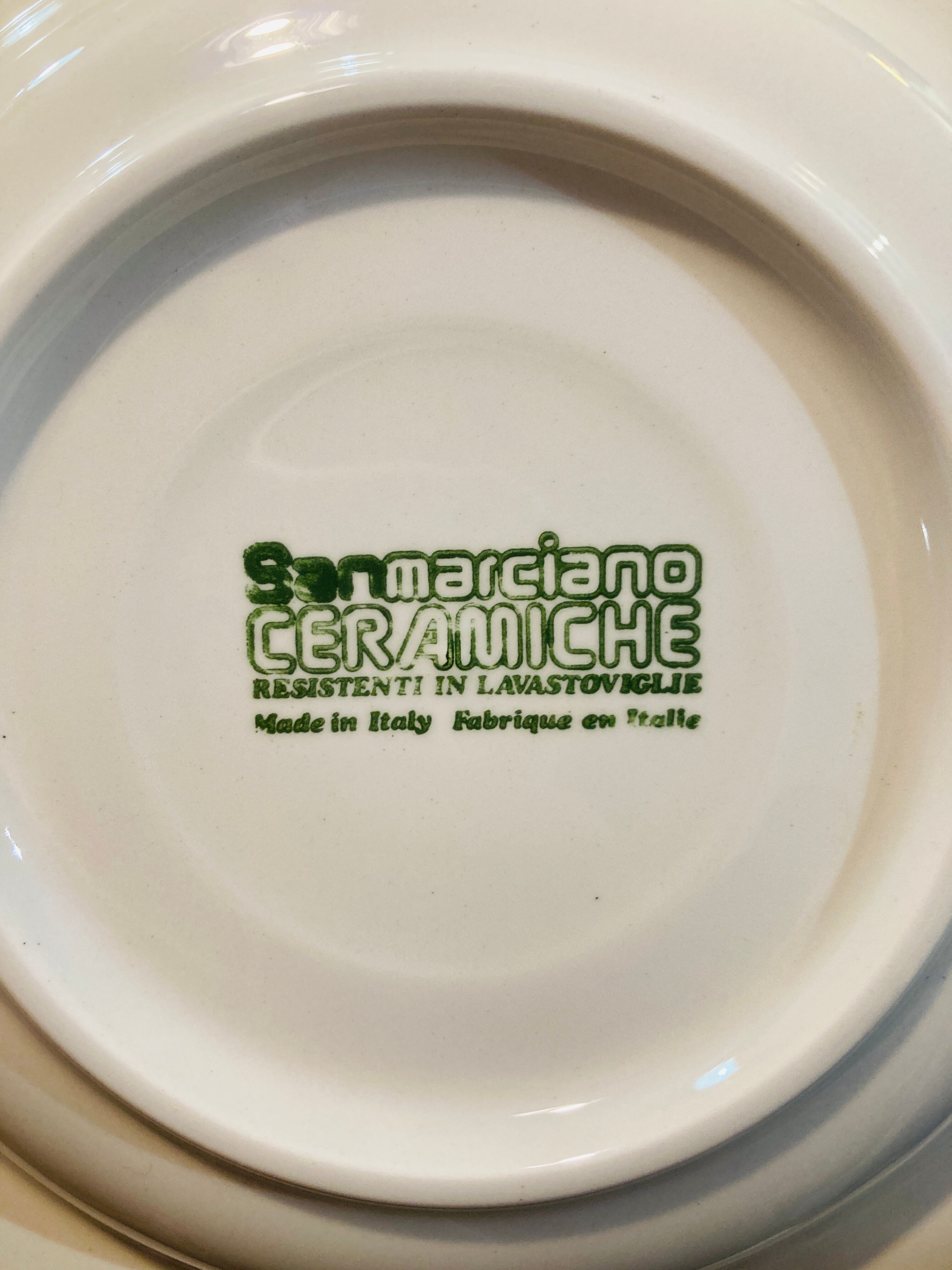X6 hollow plates with blue pattern san marciano ceramiche- retro-kitchen- vintage