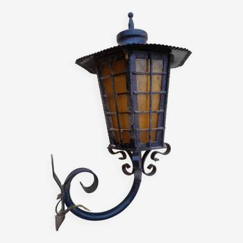 Ancienne lanterne potence extérieur fer forger