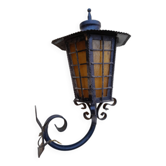 Old wrought iron outdoor gallows lantern