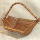 Basket fruit cut 1960 vintage bamboo rattan wicker