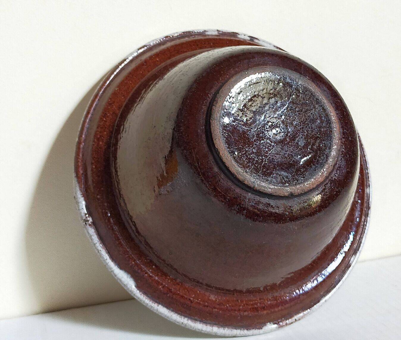 19th century enamelled earthenware salad bowl