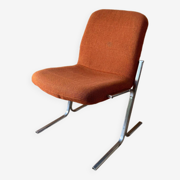 Vintage armchair in orange tweed